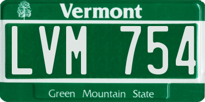 VT license plate LVM754