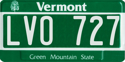 VT license plate LVO727