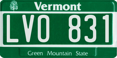 VT license plate LVO831
