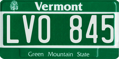 VT license plate LVO845