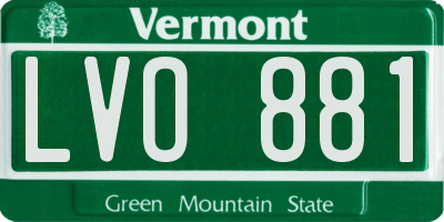 VT license plate LVO881