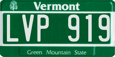 VT license plate LVP919
