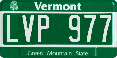 VT license plate LVP977