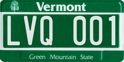 VT license plate LVQ001