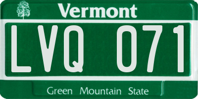 VT license plate LVQ071