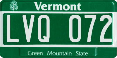 VT license plate LVQ072