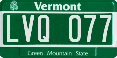 VT license plate LVQ077