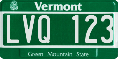 VT license plate LVQ123