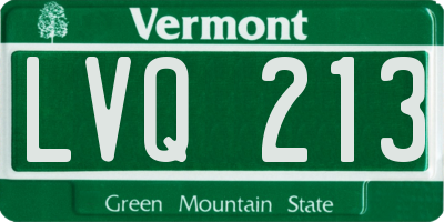 VT license plate LVQ213