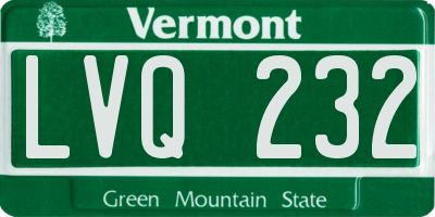VT license plate LVQ232