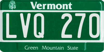 VT license plate LVQ270