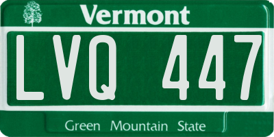 VT license plate LVQ447