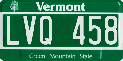 VT license plate LVQ458