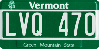 VT license plate LVQ470