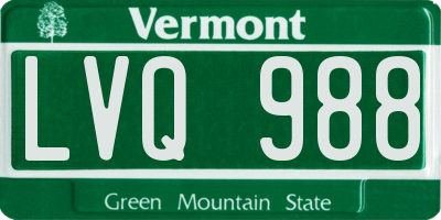 VT license plate LVQ988