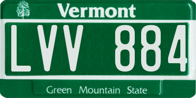 VT license plate LVV884