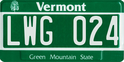 VT license plate LWG024
