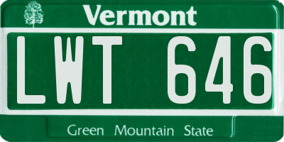 VT license plate LWT646