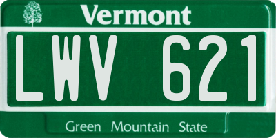 VT license plate LWV621
