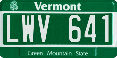 VT license plate LWV641