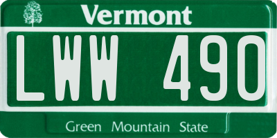 VT license plate LWW490