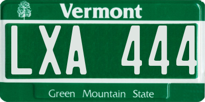 VT license plate LXA444