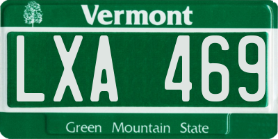 VT license plate LXA469