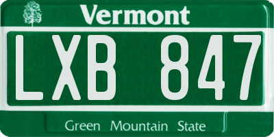 VT license plate LXB847