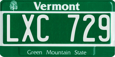 VT license plate LXC729