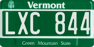 VT license plate LXC844