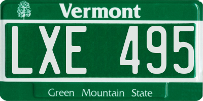 VT license plate LXE495