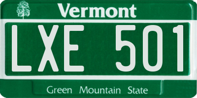 VT license plate LXE501