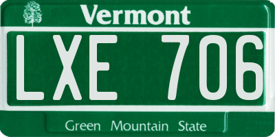 VT license plate LXE706