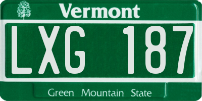 VT license plate LXG187