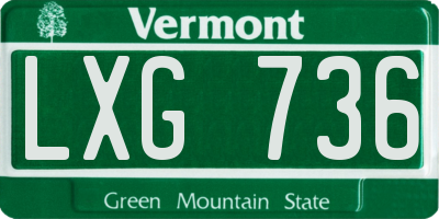 VT license plate LXG736