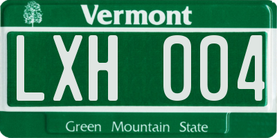 VT license plate LXH004