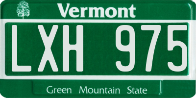 VT license plate LXH975