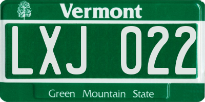 VT license plate LXJ022