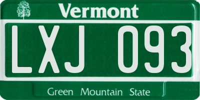 VT license plate LXJ093