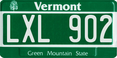 VT license plate LXL902