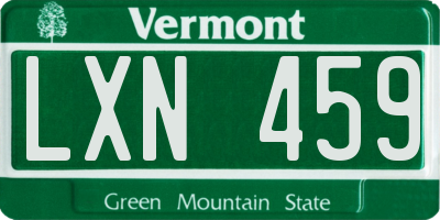 VT license plate LXN459