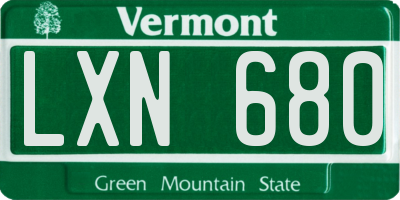VT license plate LXN680