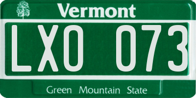 VT license plate LXO073