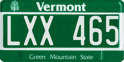 VT license plate LXX465