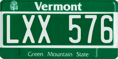 VT license plate LXX576