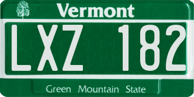 VT license plate LXZ182