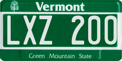 VT license plate LXZ200