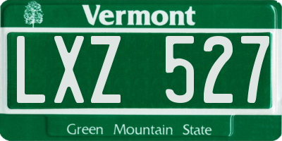VT license plate LXZ527