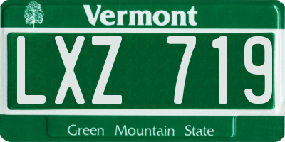 VT license plate LXZ719