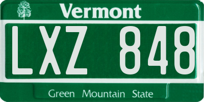 VT license plate LXZ848